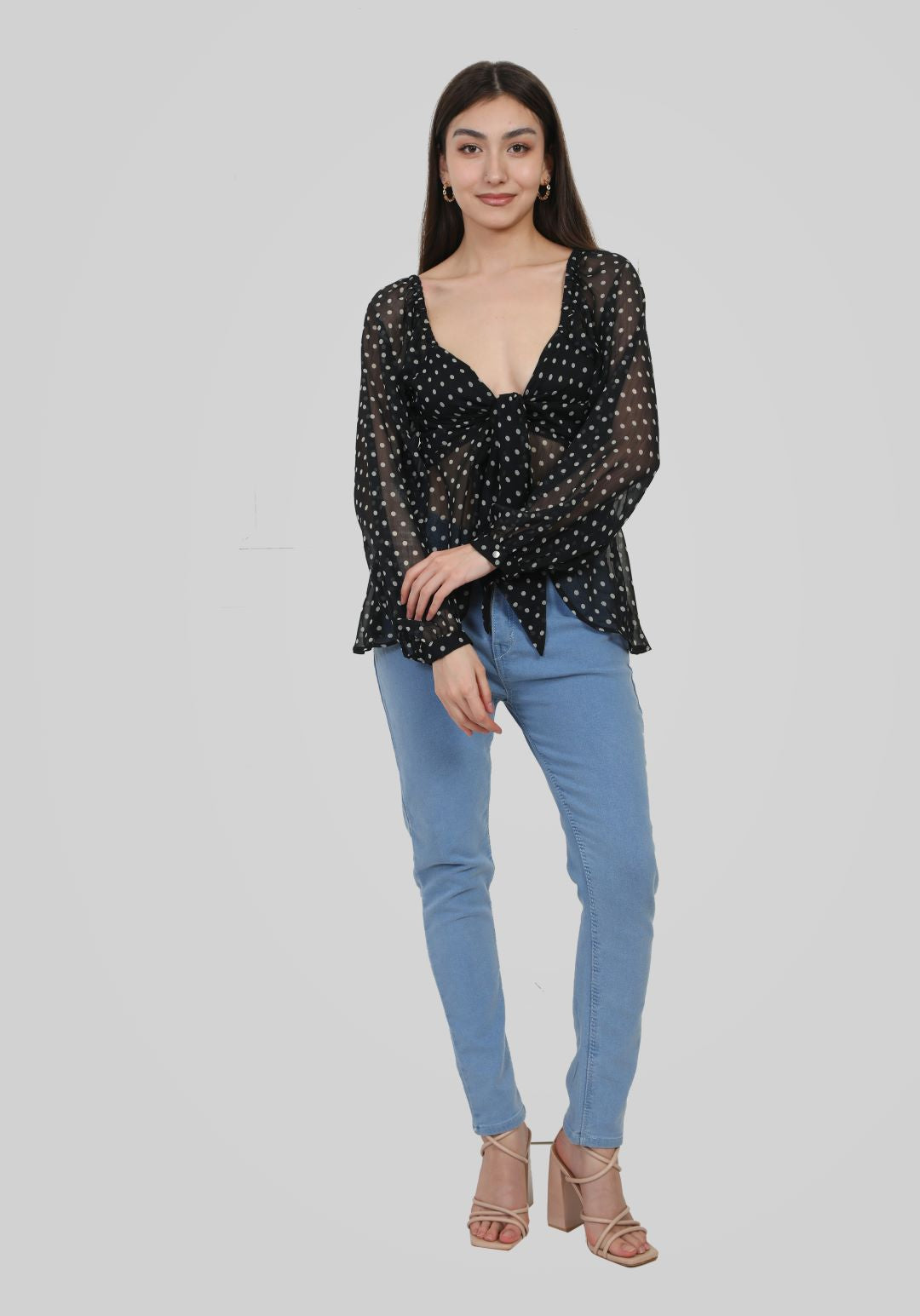 BW Polka Dot Black Top