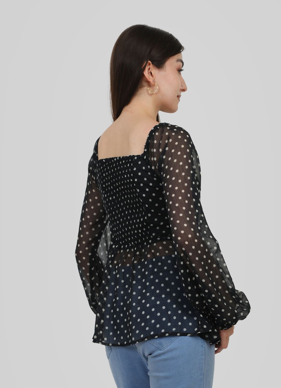 BW Polka Dot Black Top