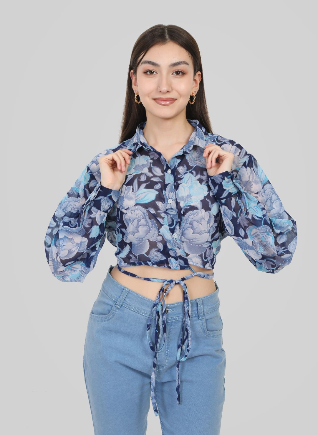 Blunt Woman Flowery Design Full Sleeves Top