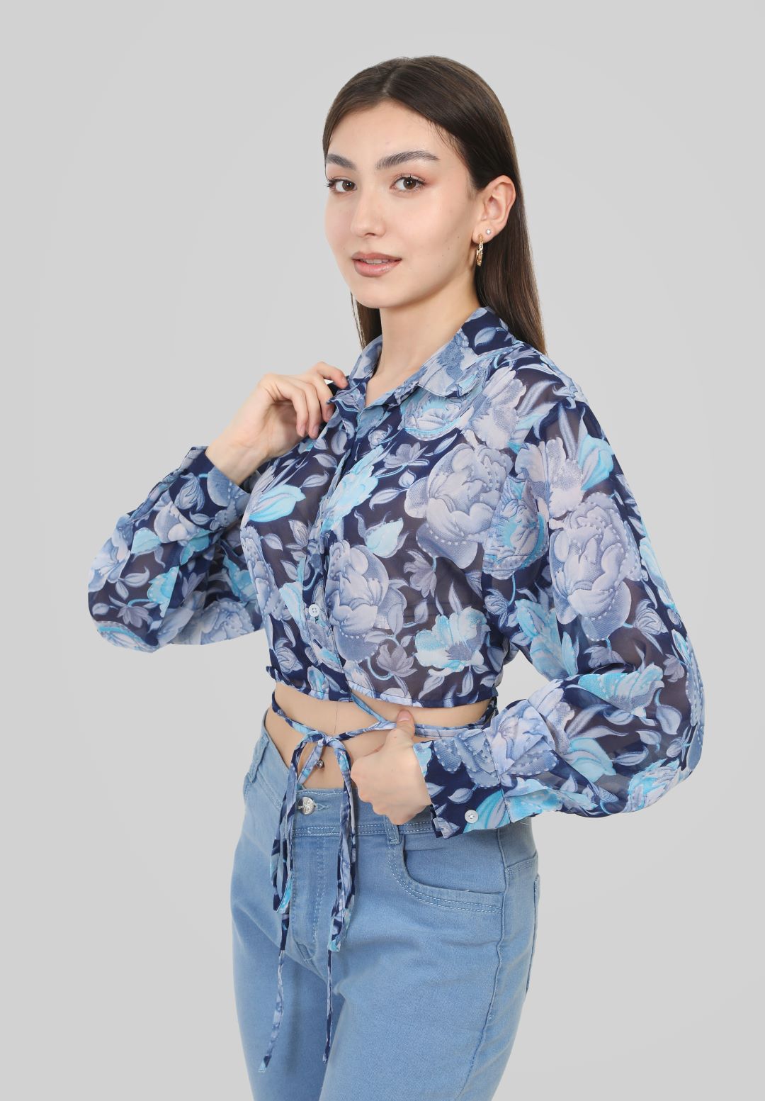 Blunt Woman Flowery Design Full Sleeves Top